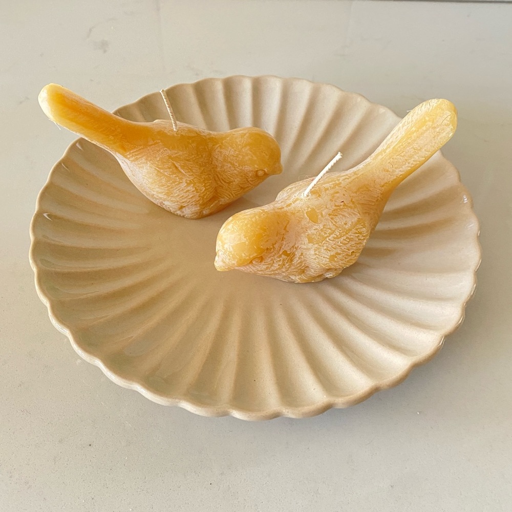 Big Dipper Wax Works Handcrafted Beeswax Candles Birds Pecking - Picture 2 of 9